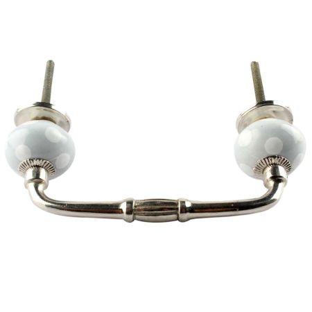 Light Grey Dotted Small Ceramic Bridge Handle